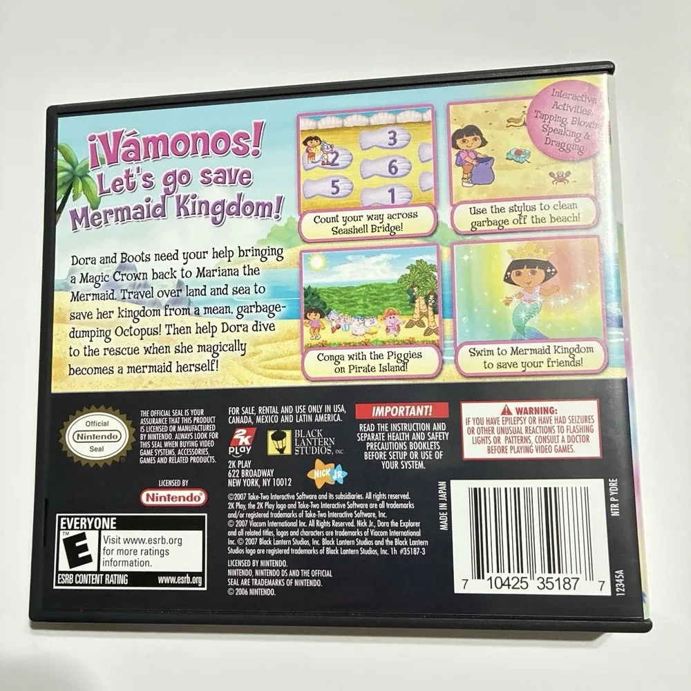 Dora The Explorer: Dora Saves The Mermaids Nintendo DS Cartridge Authentic Game